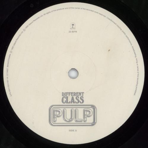 Pulp Different Class - Die-cut Sleeve + Inserts - EX UK vinyl LP